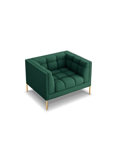 Fauteuil tissu structuré vert 1 place