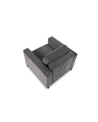 Fauteuil 1 place en tissu structuré gris