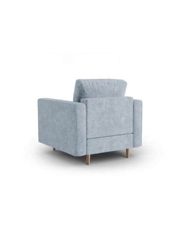 Fauteuil 1 place en tissu structuré bleu clair