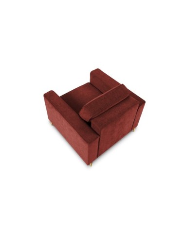 Fauteuil 1 place en tissu structuré rouge