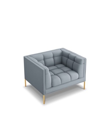 Fauteuil tissu structuré bleu clair 1 place