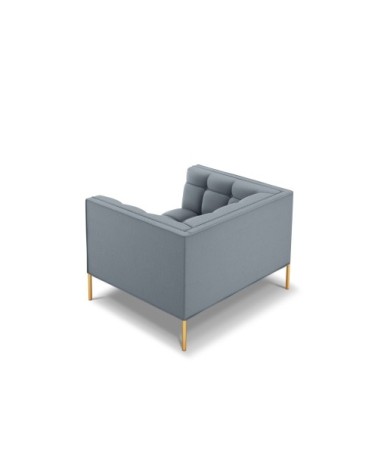 Fauteuil tissu structuré bleu clair 1 place