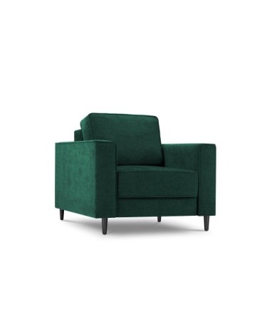 Fauteuil 1 place en tissu structuré vert bouteille