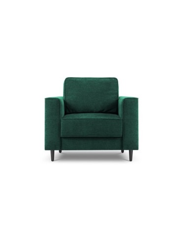 Fauteuil 1 place en tissu structuré vert bouteille