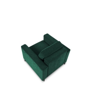 Fauteuil 1 place en tissu structuré vert bouteille