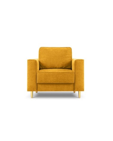 Fauteuil 1 place en tissu structuré jaune