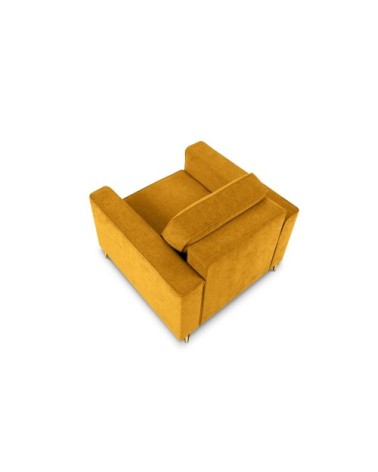 Fauteuil 1 place en tissu structuré jaune