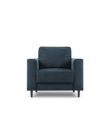 Fauteuil 1 place en tissu structuré bleu foncé