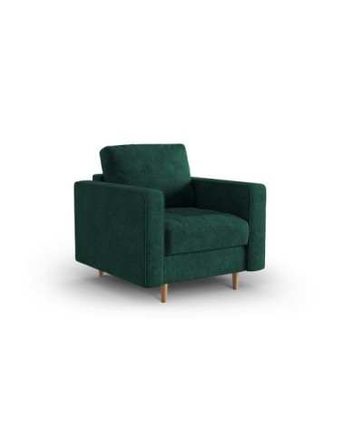 Fauteuil 1 place en tissu structuré vert bouteille
