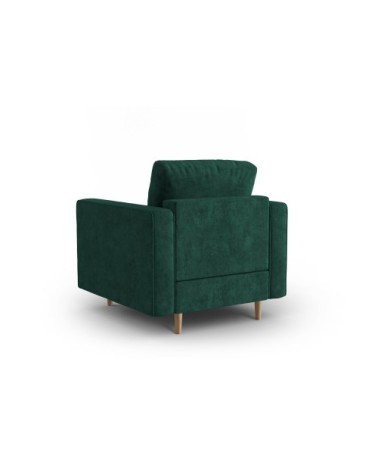 Fauteuil 1 place en tissu structuré vert bouteille