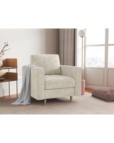 Fauteuil 1 place en tissu structuré beige