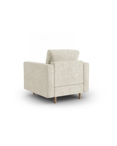 Fauteuil 1 place en tissu structuré beige