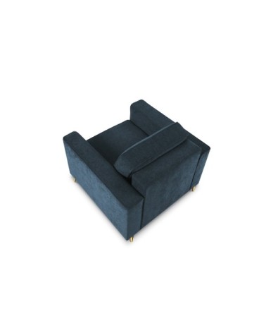 Fauteuil 1 place en tissu structuré bleu foncé