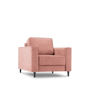 Fauteuil 1 place en tissu structuré rose