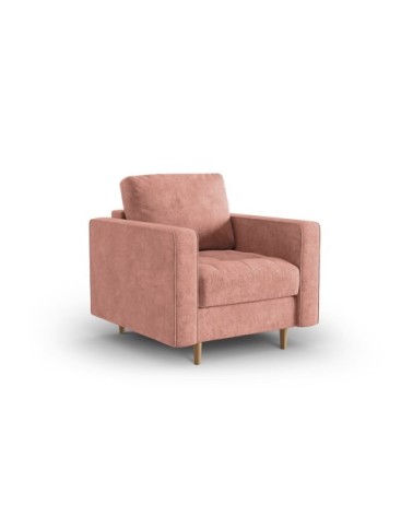 Fauteuil 1 place en tissu structuré rose