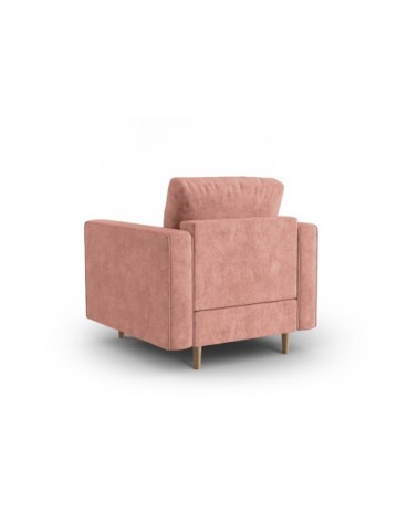 Fauteuil 1 place en tissu structuré rose