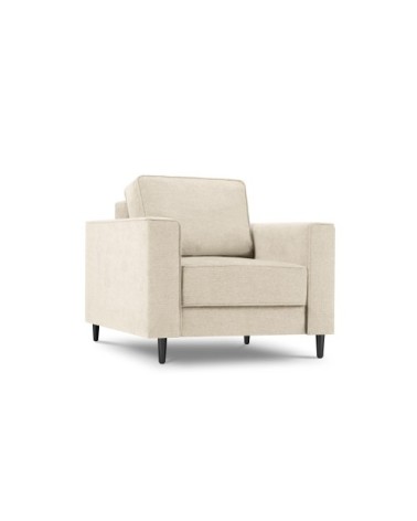 Fauteuil 1 place en tissu structuré beige