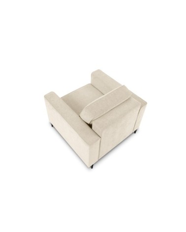 Fauteuil 1 place en tissu structuré beige