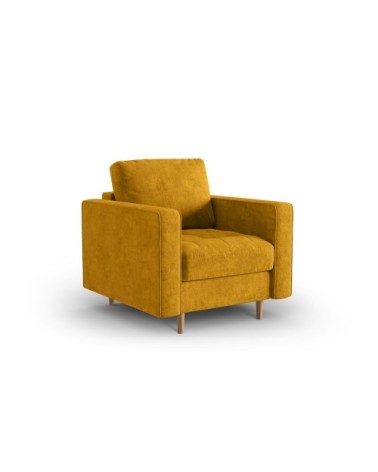 Fauteuil 1 place en tissu structuré jaune