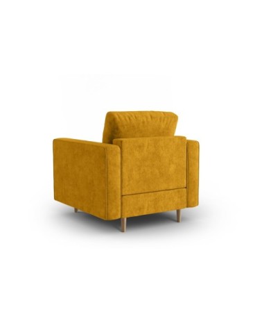 Fauteuil 1 place en tissu structuré jaune