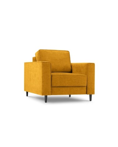 Fauteuil 1 place en tissu structuré jaune