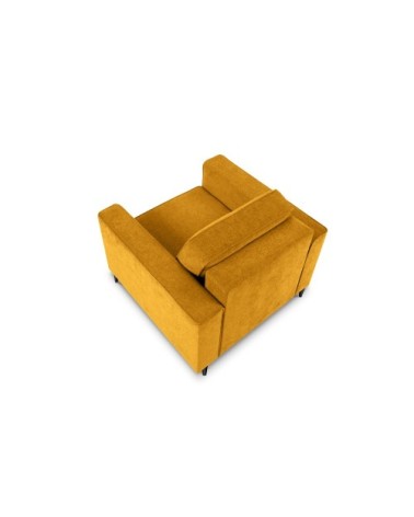 Fauteuil 1 place en tissu structuré jaune