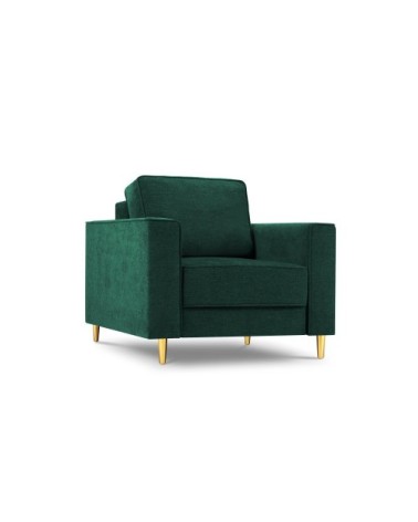 Fauteuil 1 place en tissu structuré vert bouteille