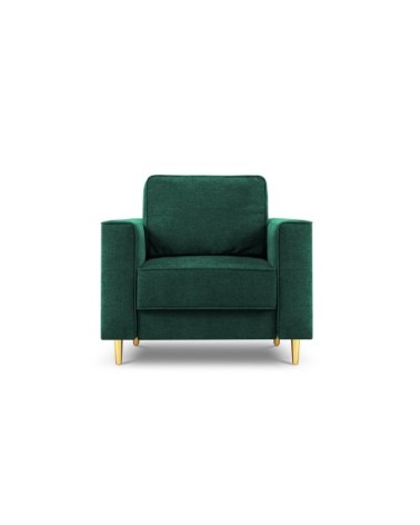 Fauteuil 1 place en tissu structuré vert bouteille