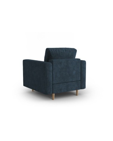 Fauteuil 1 place en tissu structuré bleu foncé