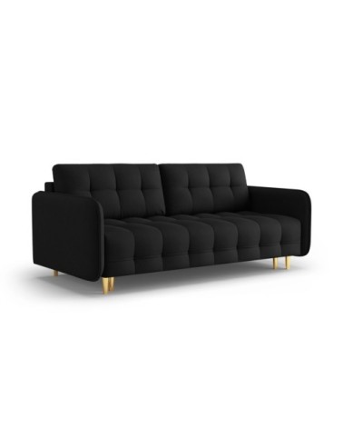 Canapé 3 places en tissu structuré noir
