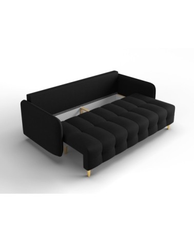 Canapé 3 places en tissu structuré noir