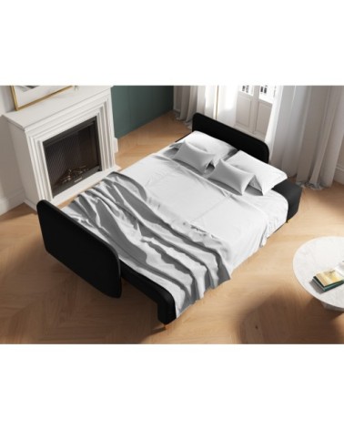 Canapé 3 places en tissu structuré noir