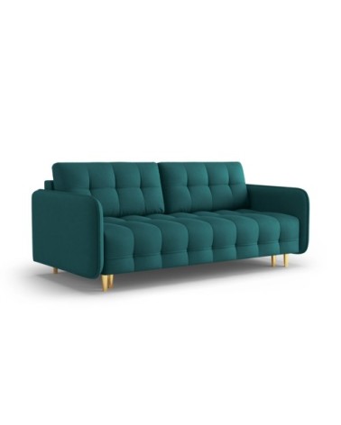 Canapé 3 places en tissu structuré bleu