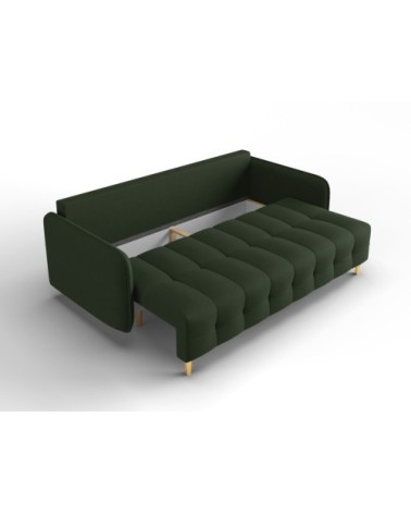 Canapé 3 places en tissu structuré vert foncé