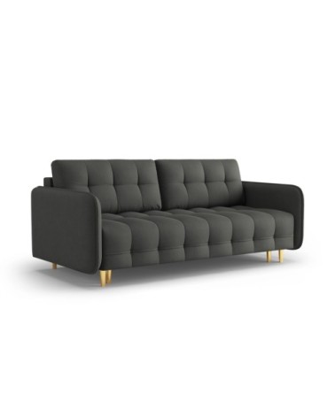 Canapé 3 places en tissu structuré gris foncé