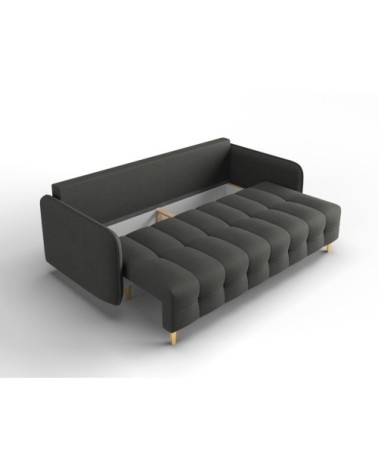 Canapé 3 places en tissu structuré gris foncé