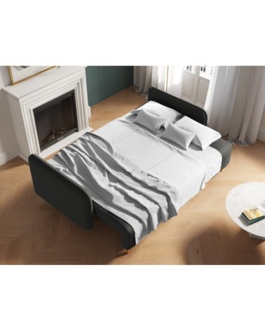 Canapé 3 places en tissu structuré gris foncé