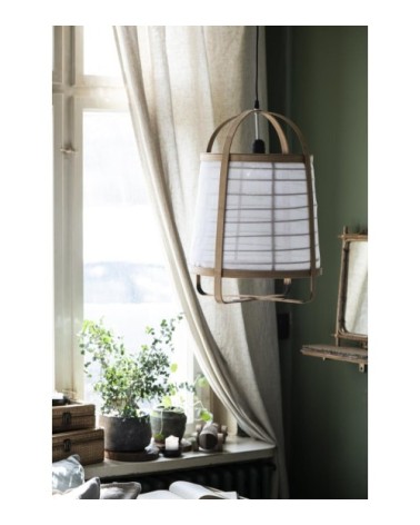 Suspension cordon tissus blanc l:125 cm