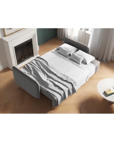 Canapé 3 places en tissu structuré gris clair