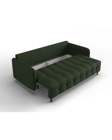 Canapé 3 places en tissu structuré vert foncé