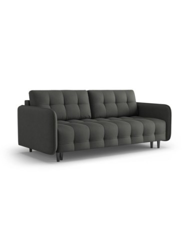 Canapé 3 places en tissu structuré gris foncé