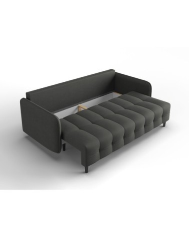 Canapé 3 places en tissu structuré gris foncé