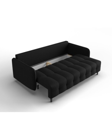 Canapé 3 places en tissu structuré noir