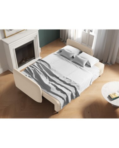 Canapé 3 places en tissu structuré beige