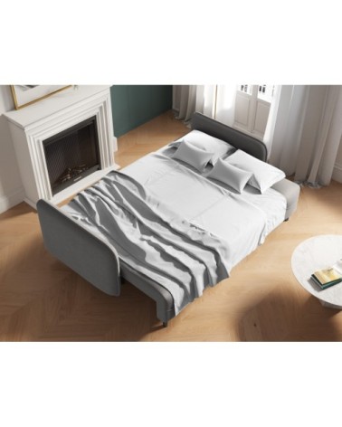 Canapé 3 places en tissu structuré gris clair