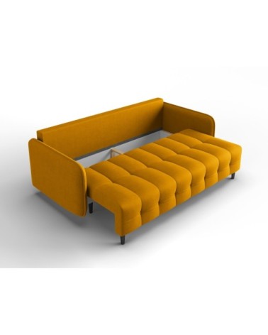 Canapé 3 places en tissu structuré jaune