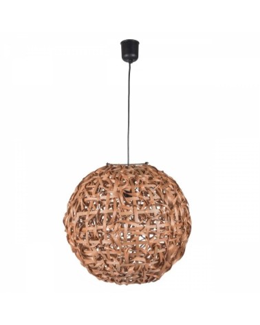Suspension ronde en bambou tressé