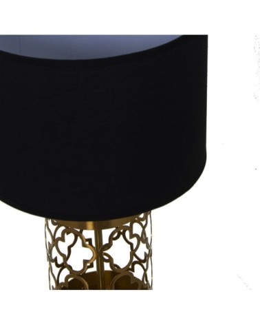Lampe à poser en métal doré et abat-jour noir 25x25x44cm