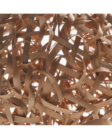 Suspension ronde en bambou tressé