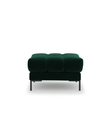 Pouf 1 place en tissu velours vert bouteille